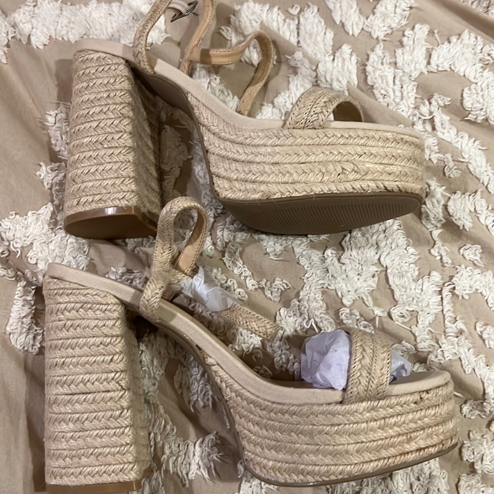 Super cute raffia wedges purchased from Buru! Size 10! Brand new/never worn!